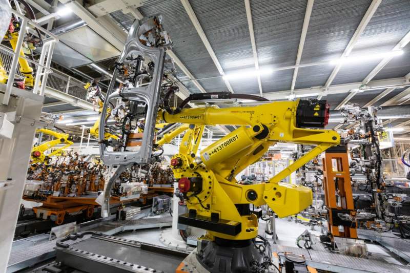 The largest robots in the history of SEAT work together to build latest models