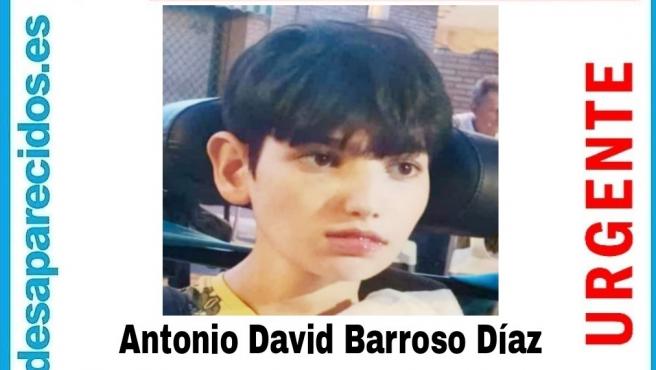 Police are still looking for Antonio David Barroso Díaz, a 15-year-old disabled teen from Morón de la Frontera, Seville.