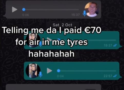 Dad fumes as daughter spends €70 on air for car tyres