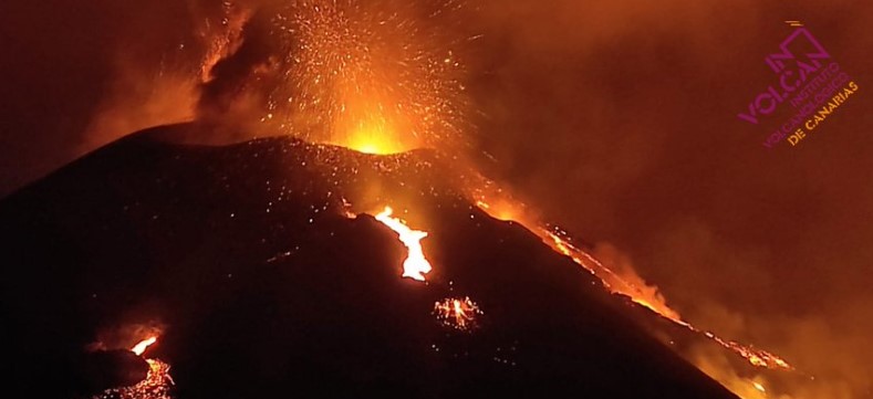 New lava flow from southern part of La Palma volcano