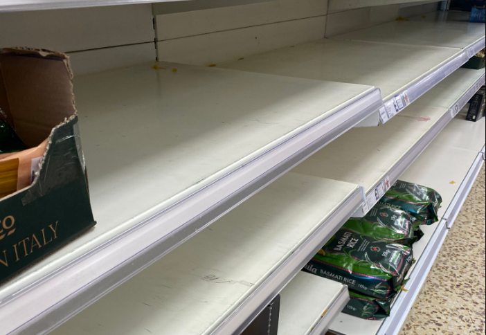 Empty shelves as Tesco and Sainsbury's run out of Pasta