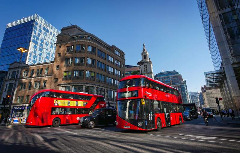 London bus stop crash