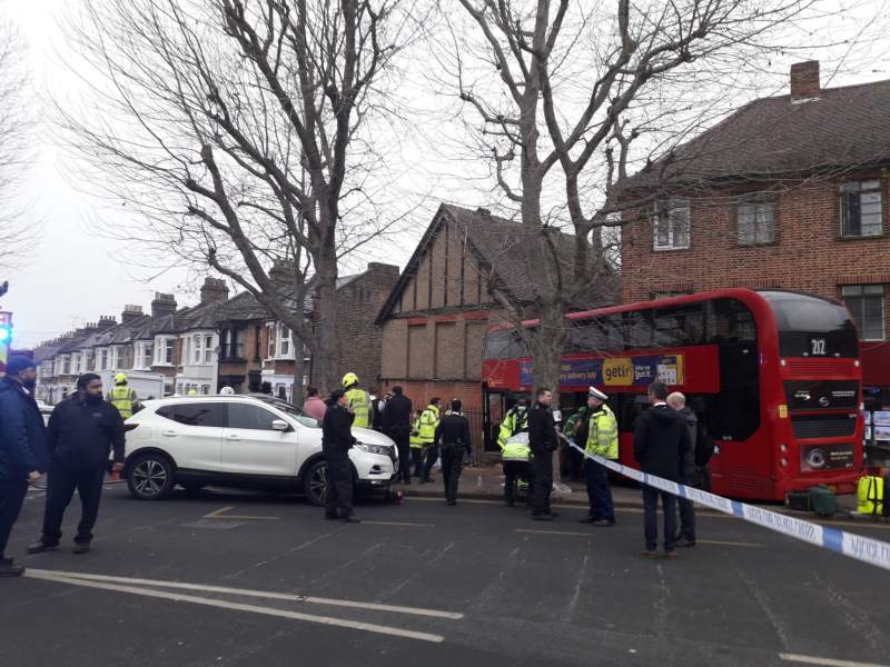 Passengers injured after bus crashes into shop in London