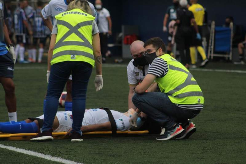 Young Brazilian footballer survives scare after collapsing during game