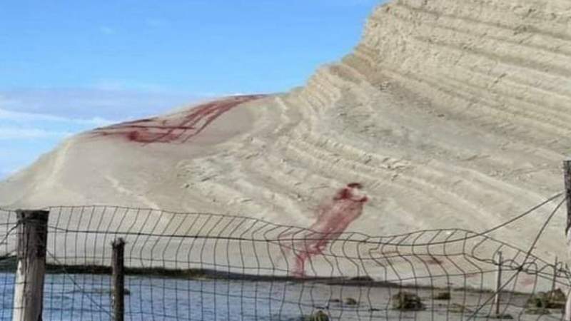 Scala dei Turchi: Sicily's famed cliffs stained red by vandals