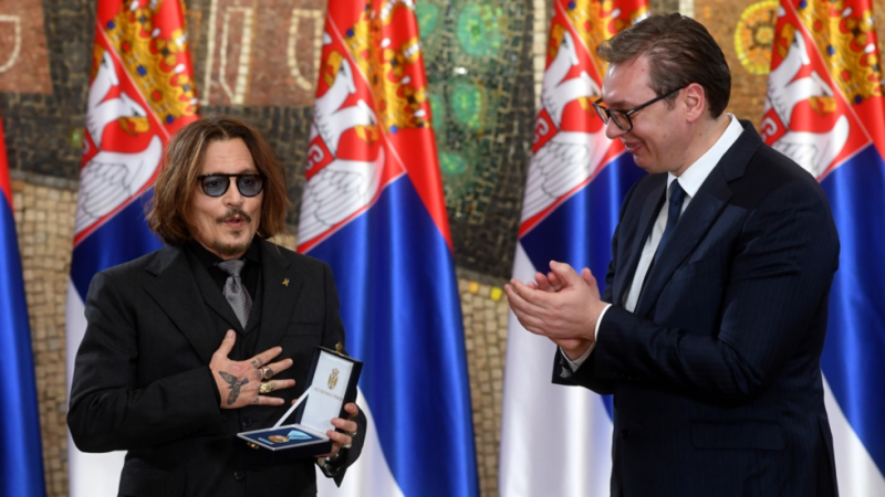 Johnny Depp honoured as he receives state medal