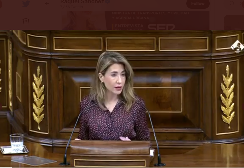 Minister of Transport Raquel Sánchez explained new laws in Parliament
