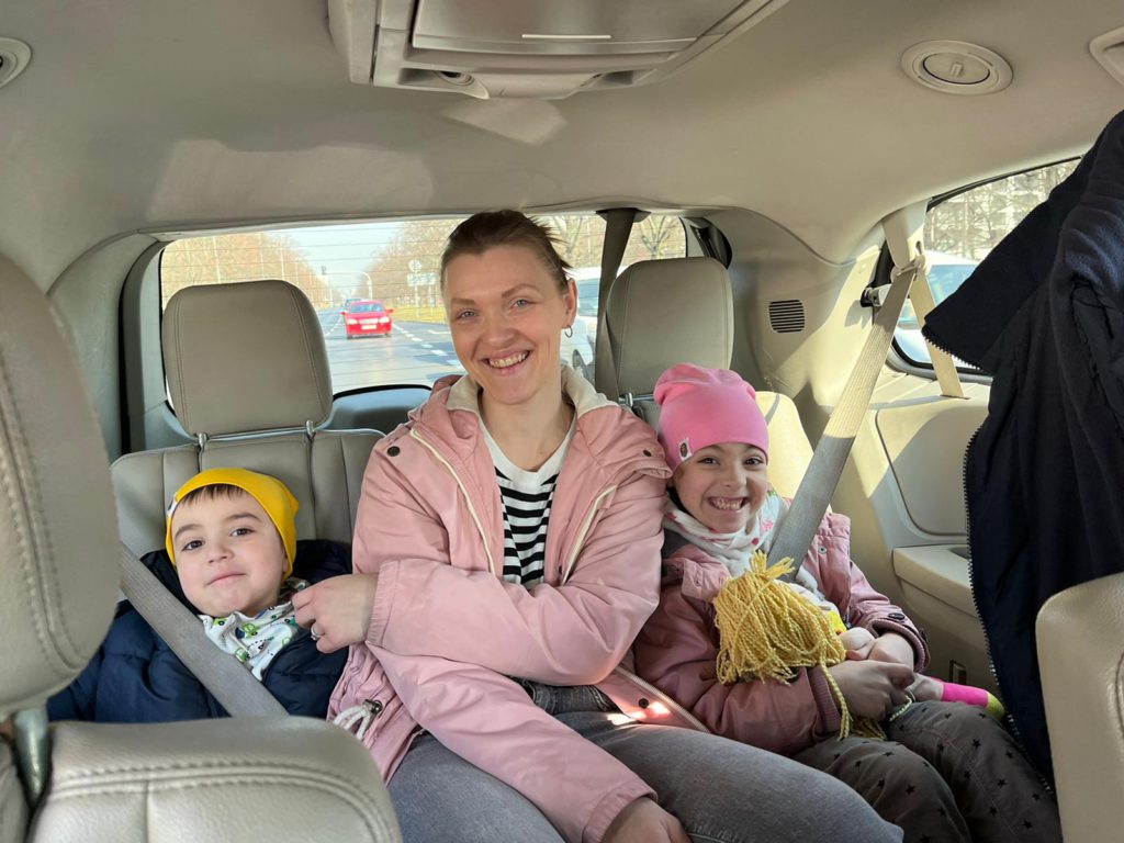 Nataliya and the two children en route to the Rock