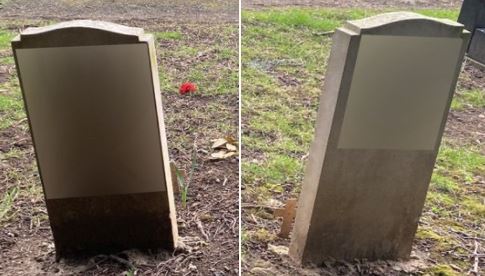 gravestones vandalised