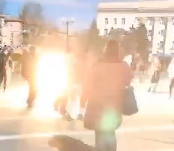 WATCH: Anti-war protestors allegedly shot by Russian forces in the Ukrainian city of Kherson
