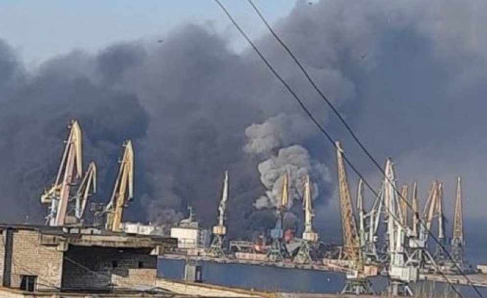 JUST IN: Huge explosions rock Azov port city of Berdyansk