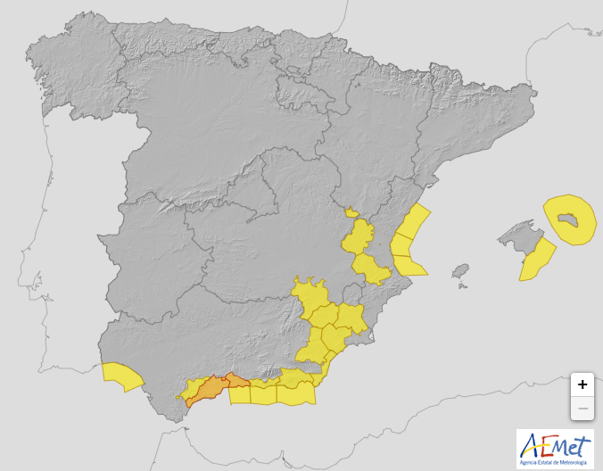 weather warnings issued for southern spain and balearics