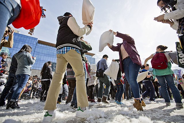 Just in case you missed it – watch New Yorkers celebrate international pillow fight day