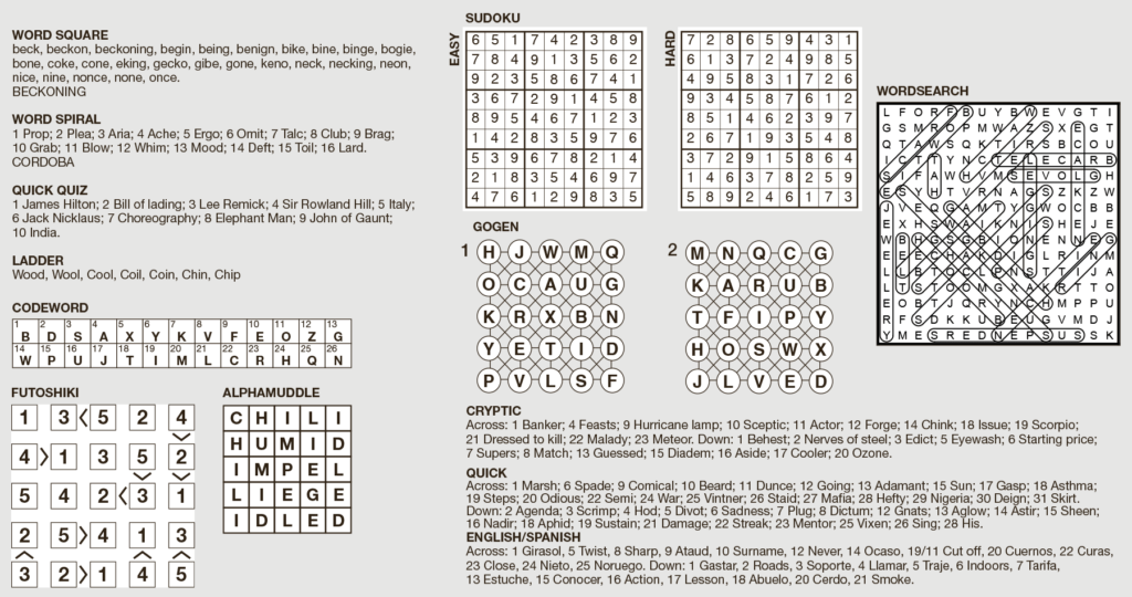 Puzzle Solutions Edition 1919