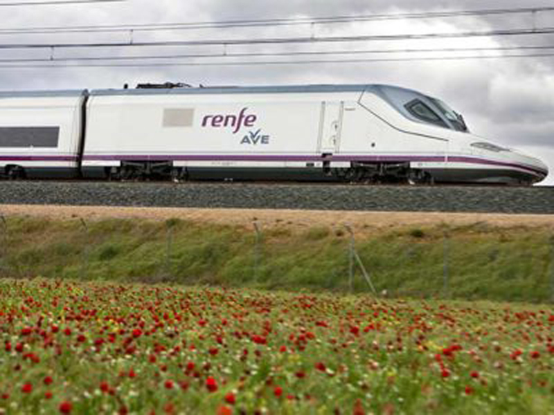 Image of a Renfe high-speed AVE train.