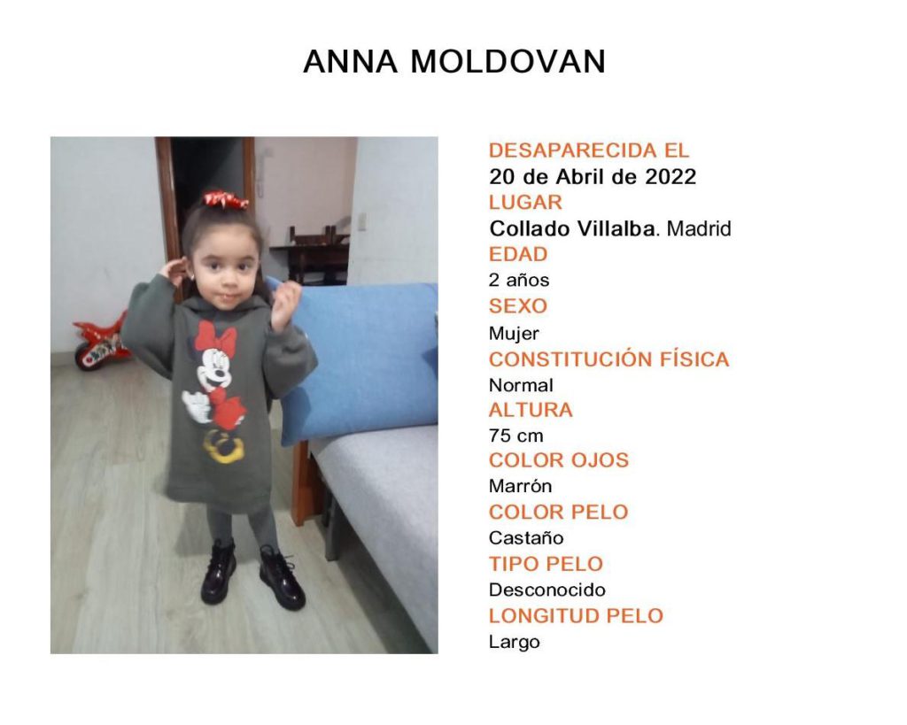 Guardia Civil issues urgent appeal for missing two-year-old girl