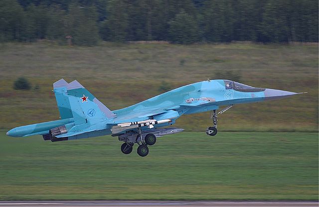 Image of Russian Su-34 fighter jet.