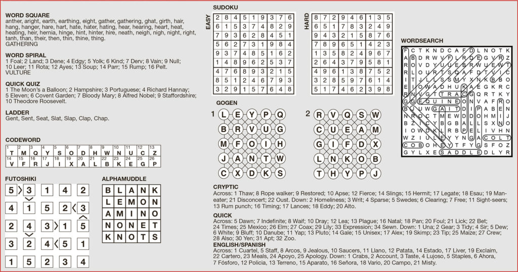 1922 Puzzle Solutions