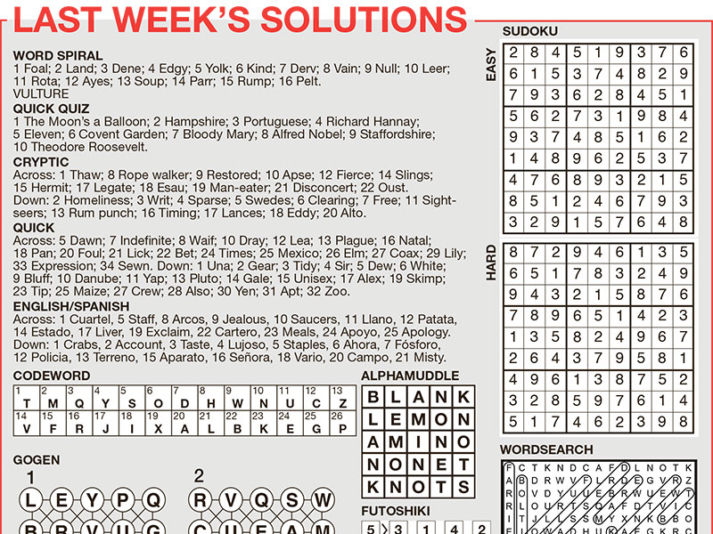 Puzzle Solutions Edition 1923