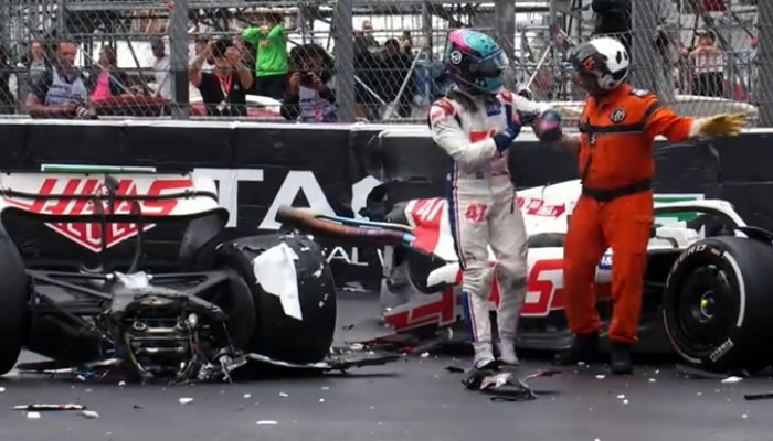 Horror crash in Monaco Grand Prix split's Mick Schumacher's car in two