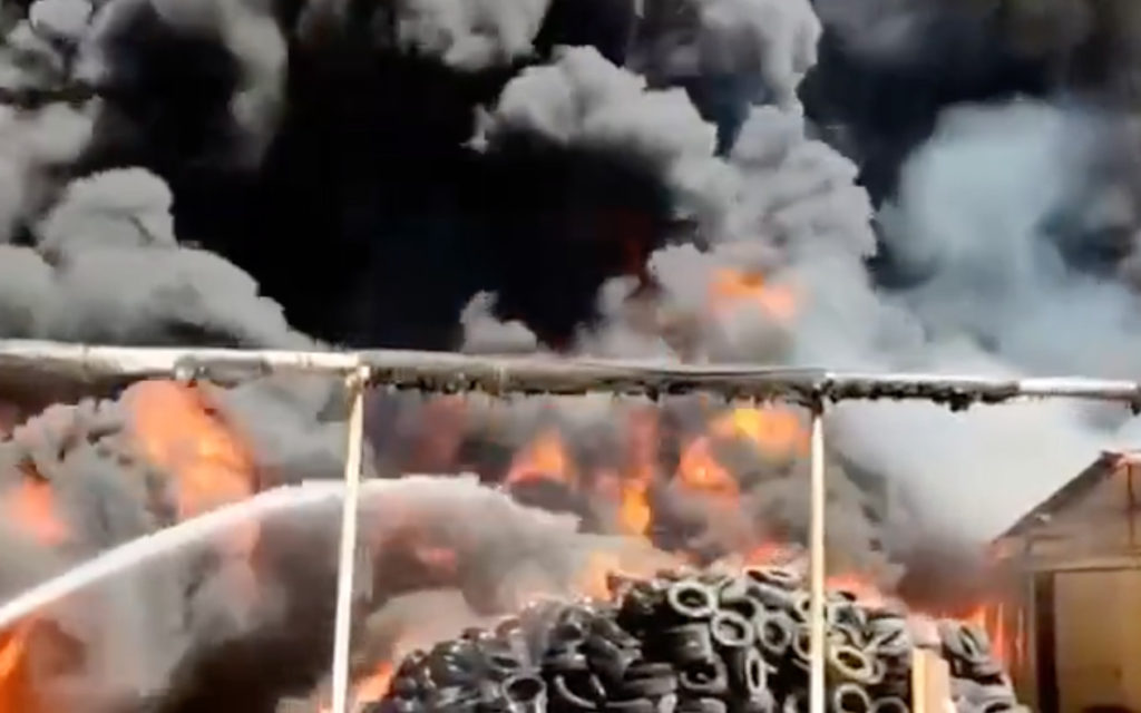 fire Moscow russia tyre