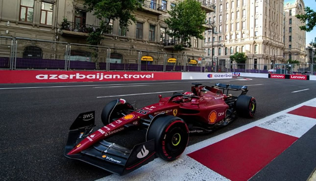 Ferrari's Charles LeClerc clinches pole for the Azerbaijan Grand Prix in Baku