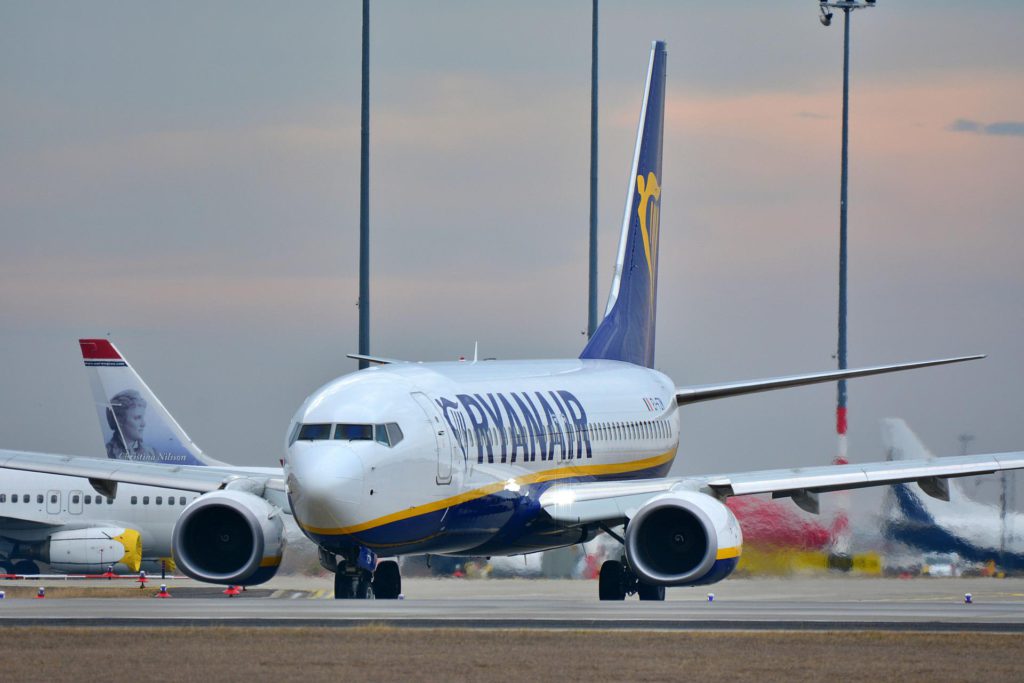 Ryanair aircraft encounters engine problems.