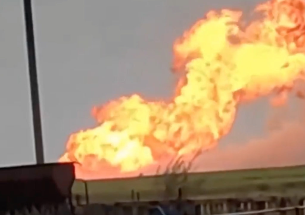 russian gas pipeline fire explosion