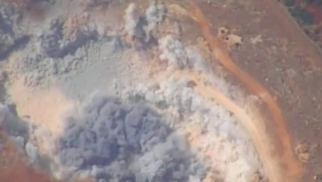 russian aerospace forces syria destroy ammunition depot underground