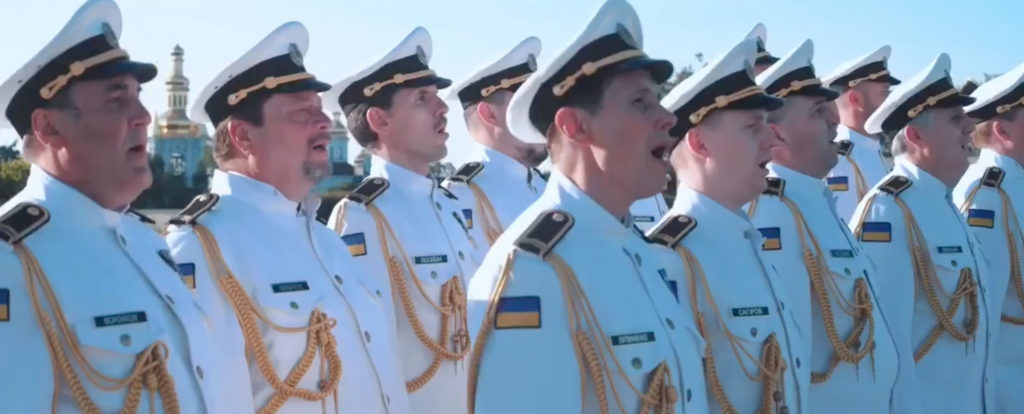 ukraine armed forces US independence day sing national anthem