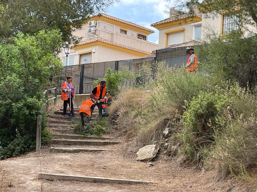Clearing weeds to prevent summer fires in Pilar de la Horadada (Alicante)