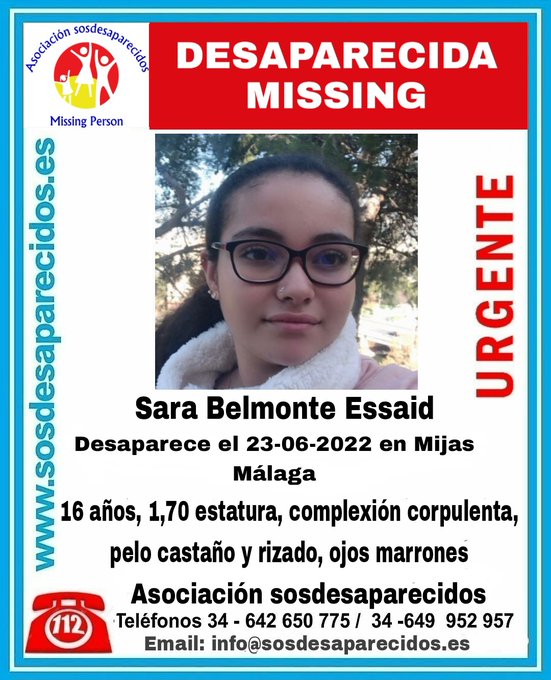 MISSING PERSON have you seen this 16-year-old girl reported missing in Mijas, Malaga?