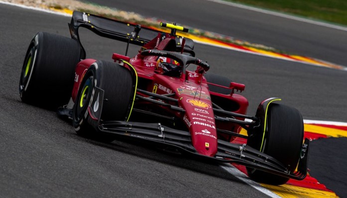 Spain's Carlos Sainz takes pole position for Ferrari in the Belgian Grand Prix