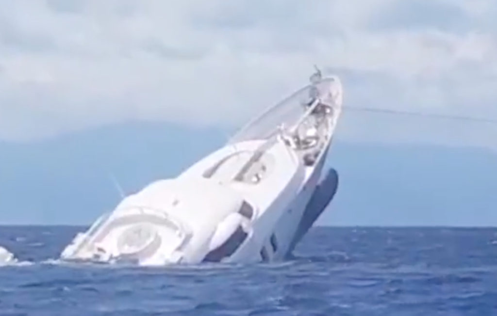 WATCH: Moment a 40-metre yacht sinks off the coast of Catanzaro Italy