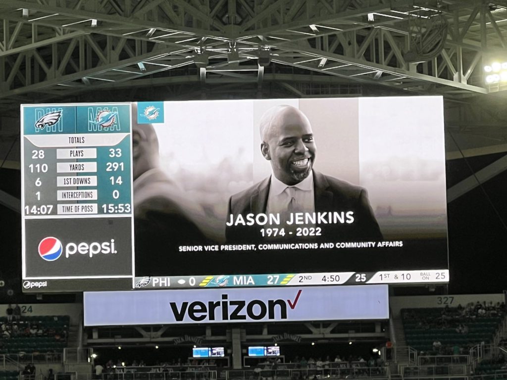 UPDATE: Miami Dolphins "healthy" Jason Jenkins died suddenly aged 47 due to blood clot