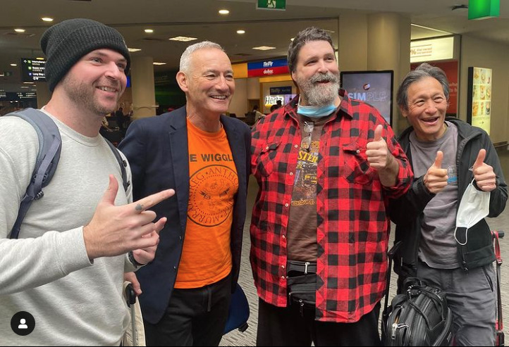 Wiggles Wrestling: WWE icon Mick Foley bumps into beloved Australian children's entertainers