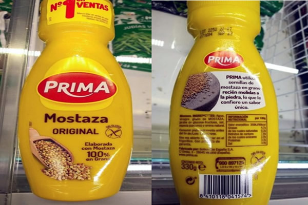 Spain's AESAN warns allergy sufferers of possible sulphides in batch of PRIMA mustard