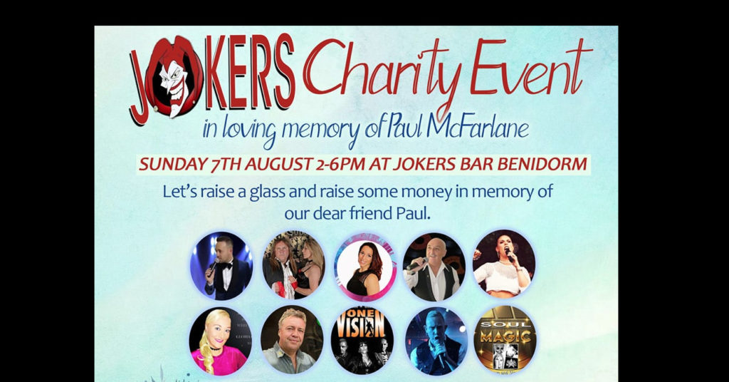 Charity event organised for Benidorm entertainer Paul McFarlane who died suddenly