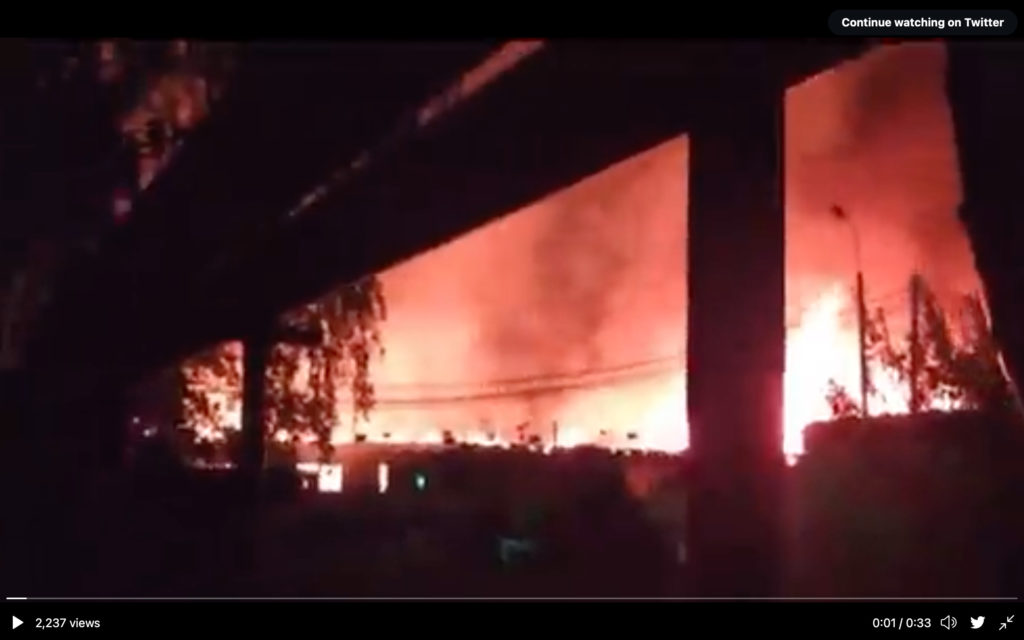 WATCH: Huge fire at military barracks with mass evacuation in Moscow, Russia