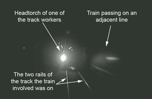 UK HORROR two track workers almost struck by freight train travelling 61 mph (98 km/h)