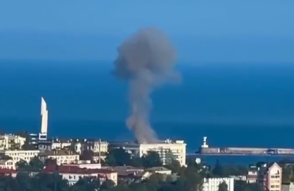 HUGE explosion at Russia's Black Sea Fleet HQ as Ukraine unleashes kamikaze drones
