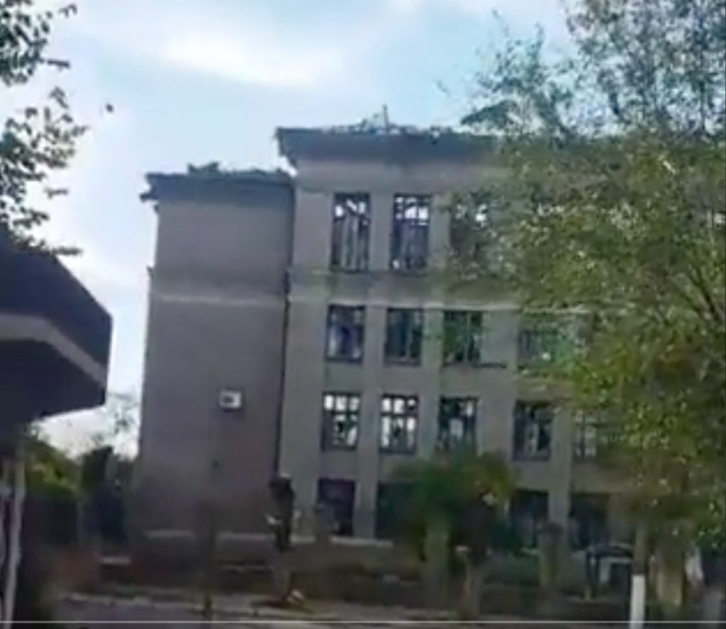 WATCH: Missile strike on military building in Russian-occupied Alchevsk Luhansk, Ukraine