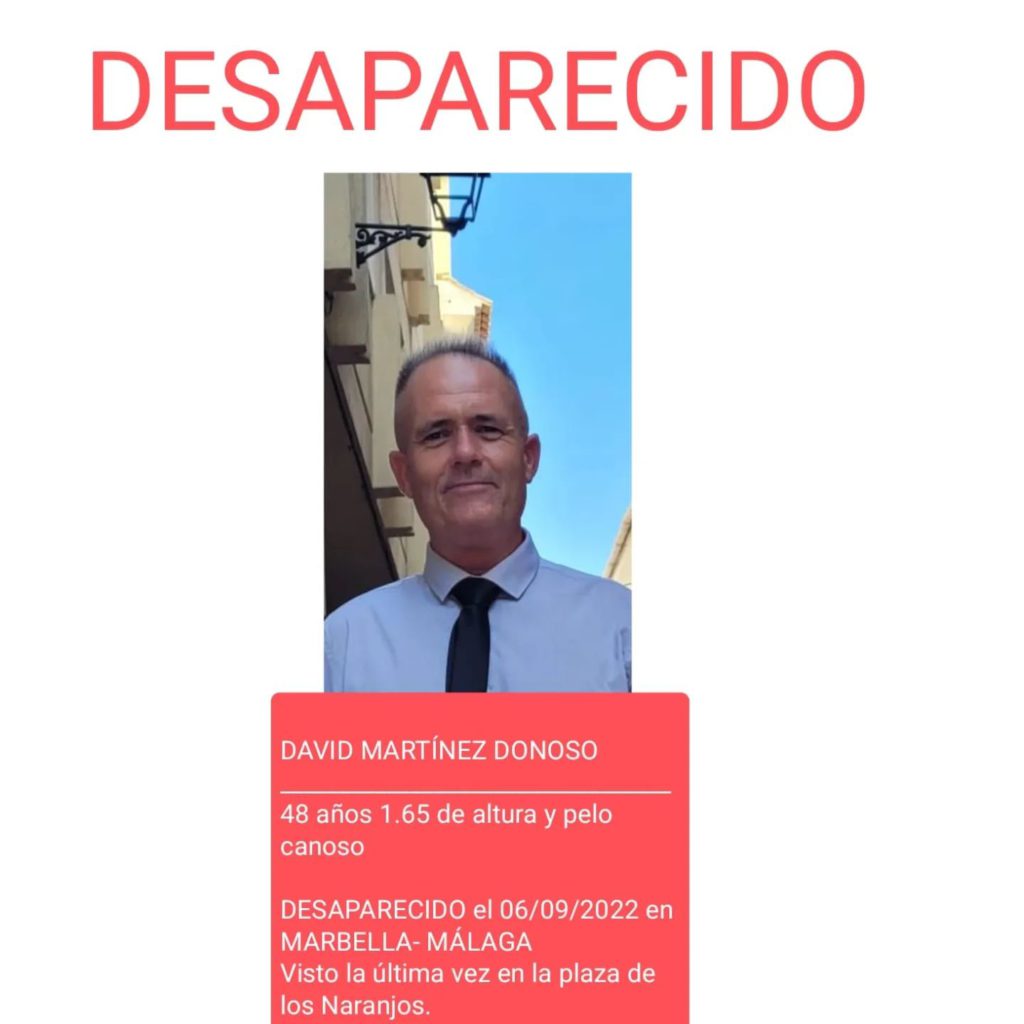 MISSING PERSON: Help wanted to find David Martinez Donoso who went missing in Marbella-Malaga