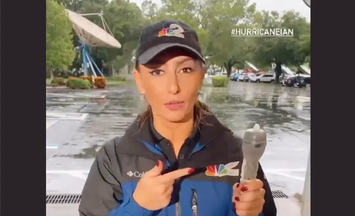 WATCH: Florida reporter defends putting condom on mic during Hurricane Ian broadcast