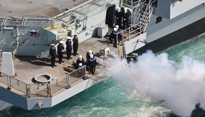 WATCH: HMS Elizabeth fires 96-gun salute in memory of HM Elizabeth II