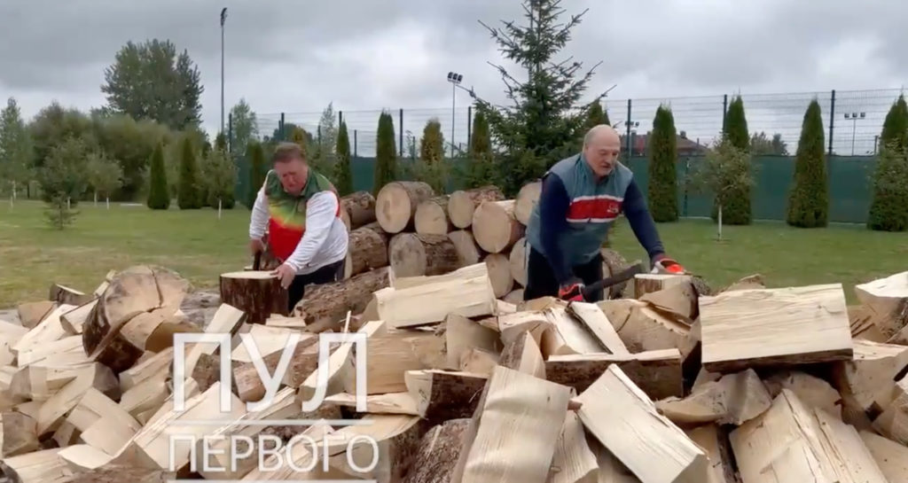 WATCH: "Belarus will not let Europe freeze over" mocks Lukashenko while chopping firewood