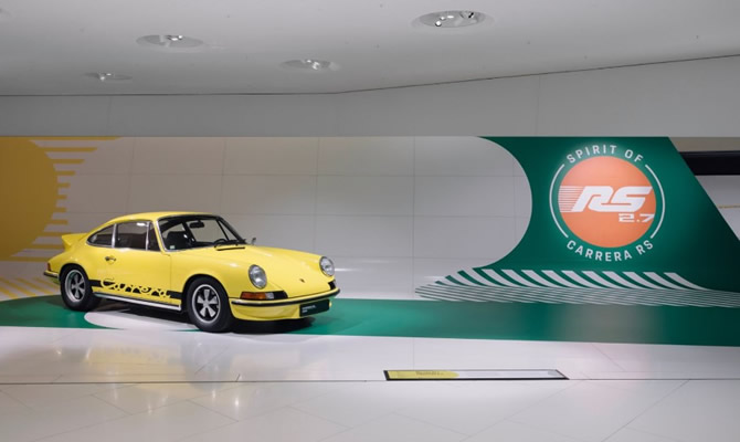 Porsche opens 'Spirit of Carrera RS' exhibition at its museum in Stuttgart, Germany