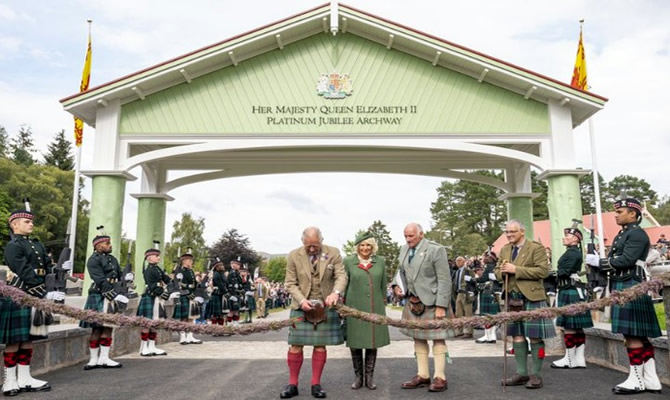 Prince Charles declares the Highland Games in Braemar open in the Queen's absence