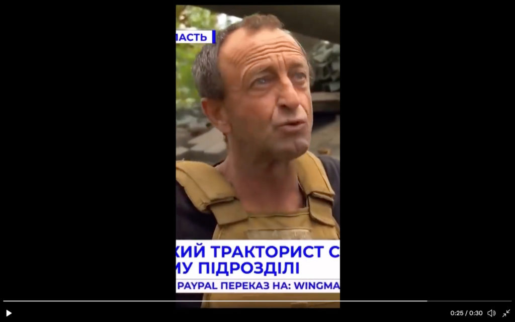 WATCH: Ukrainian tractor driver complains his captured Russian tank is taken by Ukraine Forces