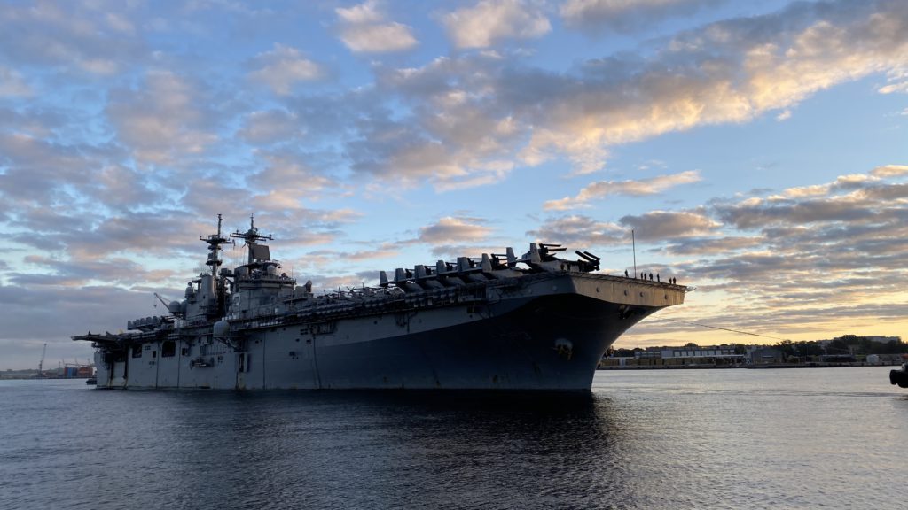 WATCH: USS Kearsarge the largest warship to visit Latvia arrives at Riga port
